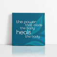 Load image into Gallery viewer, Chiropractic Poster: The Power That Made The Body Teal Leaves Canvas Wrap
