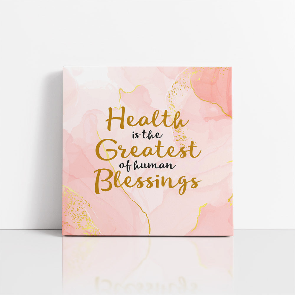 Chiropractic Poster: Health is the Greatest of Human Blessings Boho Canvas Wrap
