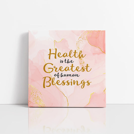 Chiropractic Poster: Health is the Greatest of Human Blessings Boho Canvas Wrap