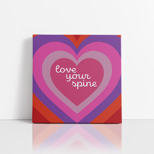 Chiropractic Poster: Love Your Spine Hearts Canvas Wrap