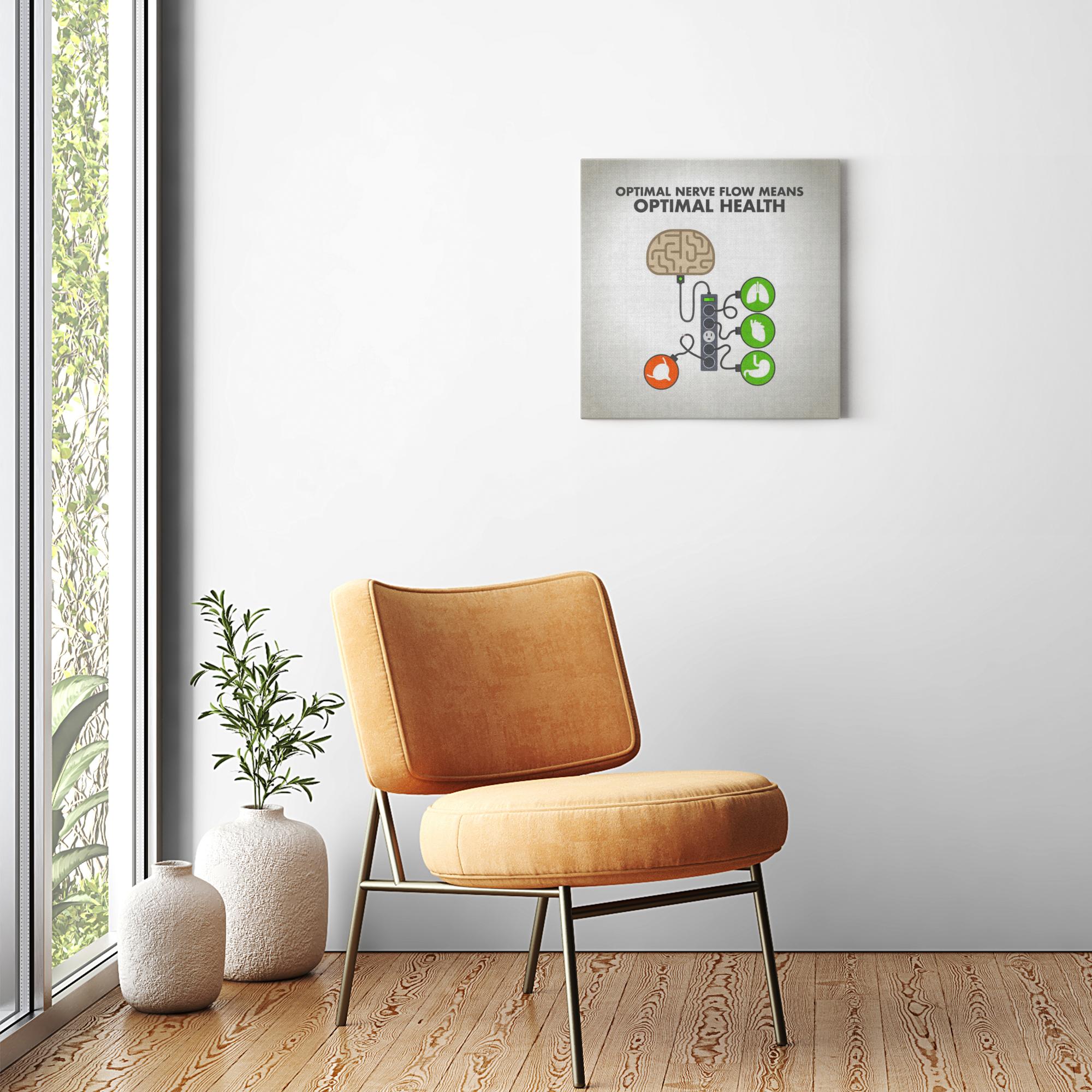 Chiropractic Poster: Optimal Nerve Flow Means Optimal Health Canvas Wrap