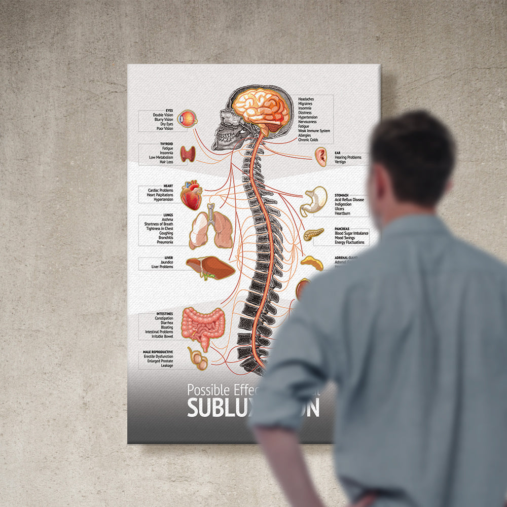 Chiropractic "Subluxation" Spine, Organ, Nerve Canvas Wrap