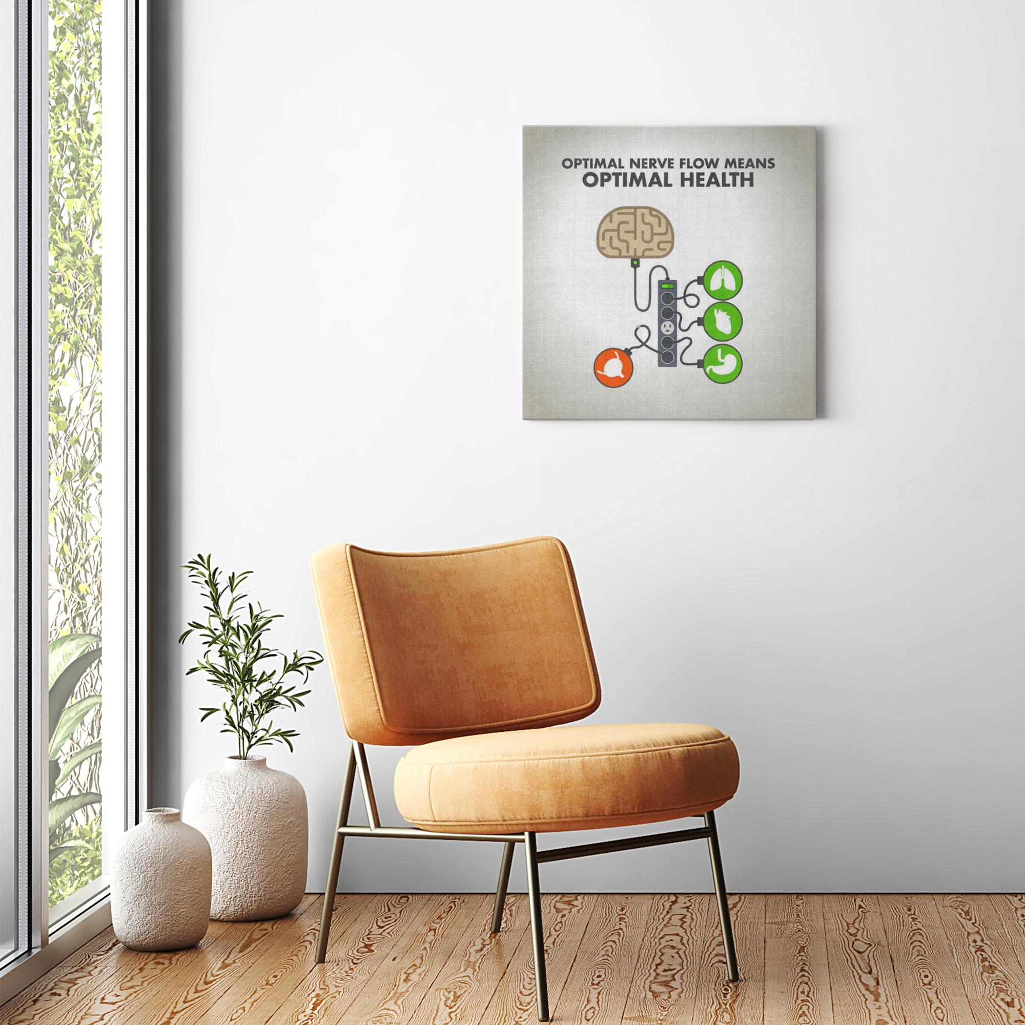 Chiropractic Poster: Optimal Nerve Flow Means Optimal Health Canvas Wrap