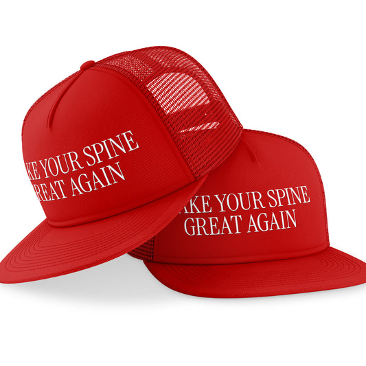 Embroidered Trucker Hat - Make Your Spine Great Again