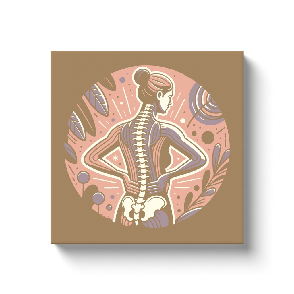 Chiropractic Poster: Female Spine Chart 3 Canvas Wrap