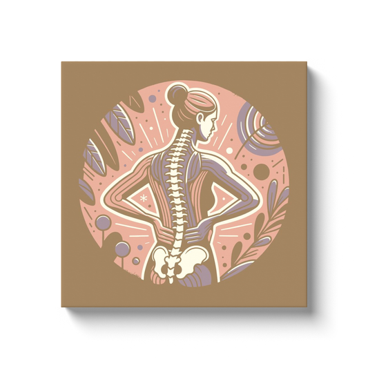 Chiropractic Poster: Female Spine Chart 3 Canvas Wrap