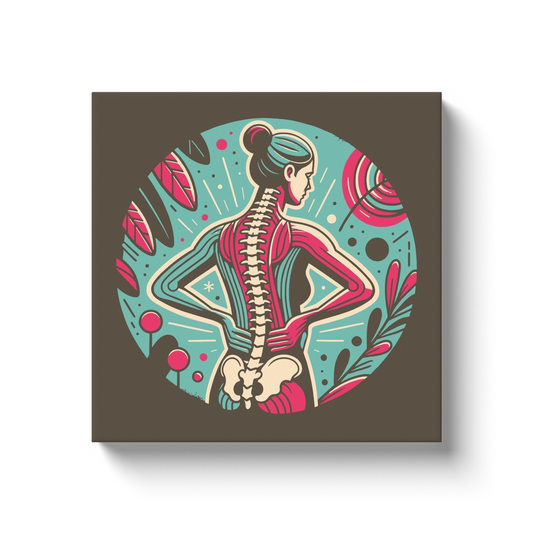 Chiropractic Poster: Female Spine Chart 1 Canvas Wrap