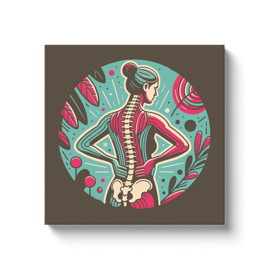 Chiropractic Poster: Female Spine Chart 1 Canvas Wrap