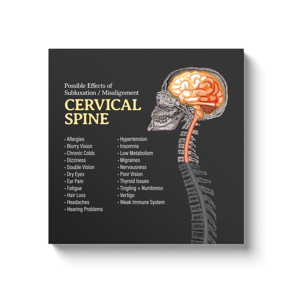 Chiropractic Poster: Cervical Spine Symptoms Canvas Wrap