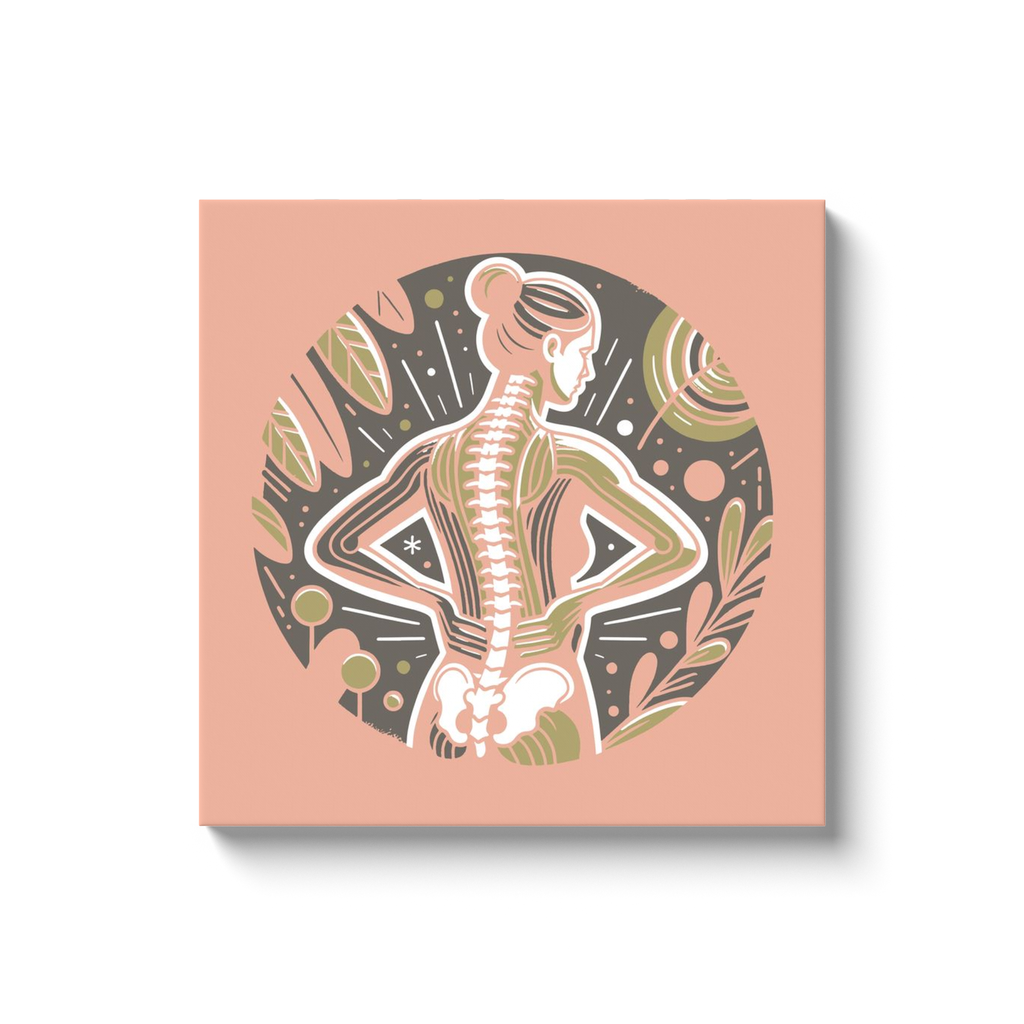 Chiropractic Poster: Female Spine Chart 2 Canvas Wrap