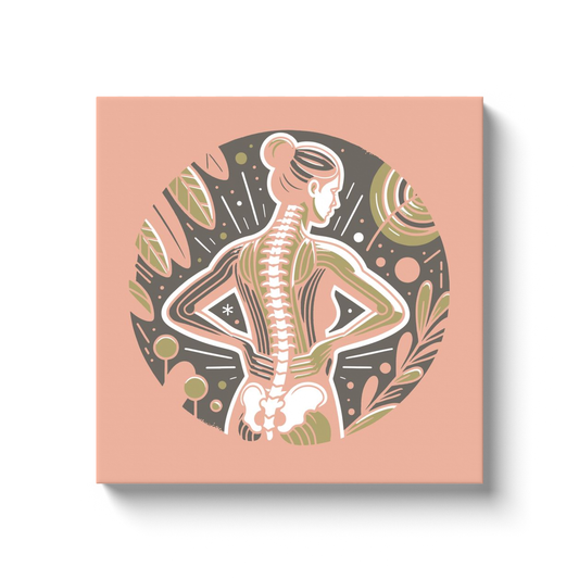 Chiropractic Poster: Female Spine Chart 2 Canvas Wrap