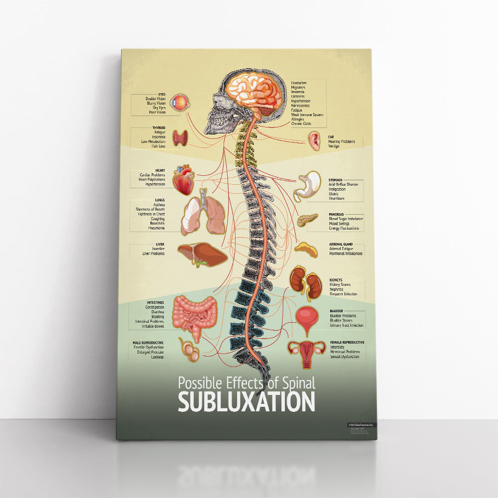Chiropractic "Subluxation" Spine, Organ, Nerve Canvas Wrap